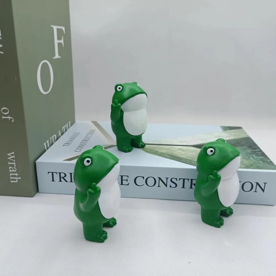 Rebellious Frog Figurine