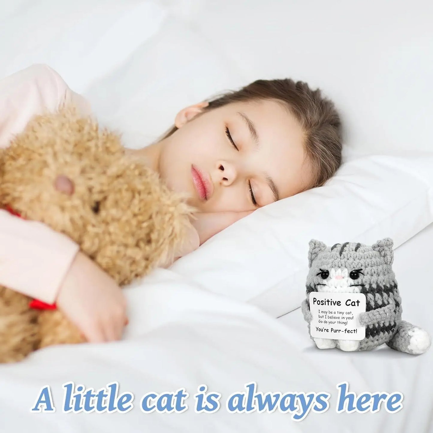 Handmade Crochet Positive Cat Doll