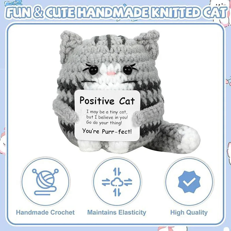 Handmade Crochet Positive Cat Doll