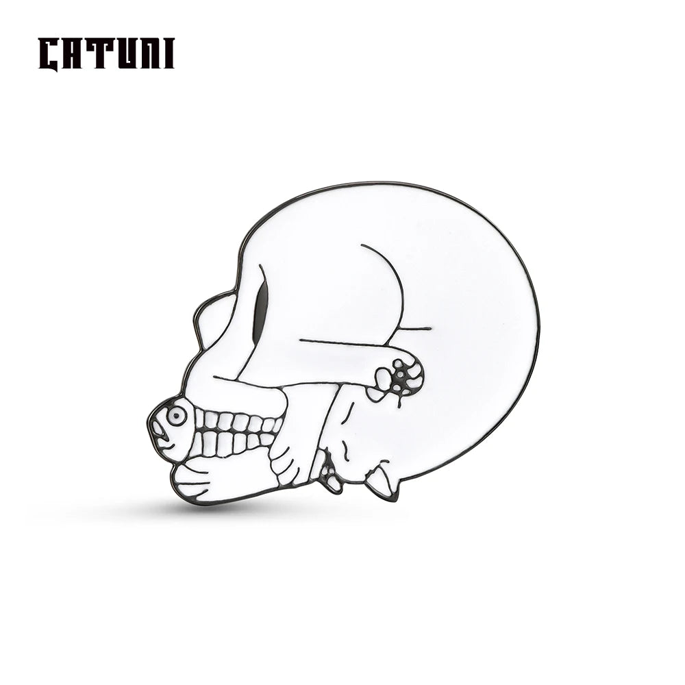 Catacomb the Skull Cat Kitty Enamel Pin