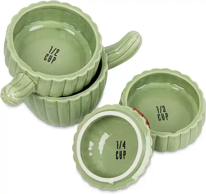 Cute Ceramic Cactus Measuring Cups Set of 4