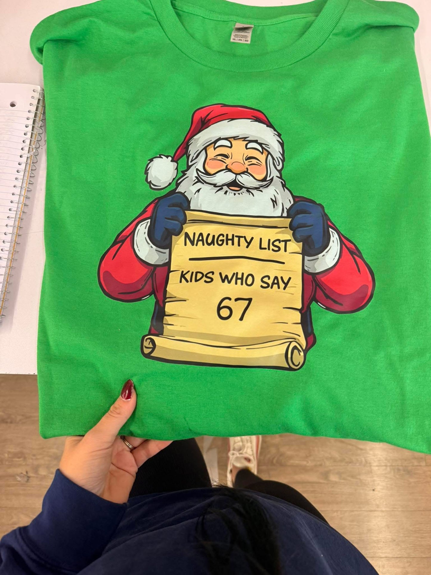 Naughty List Santa Funny Holiday Shirt