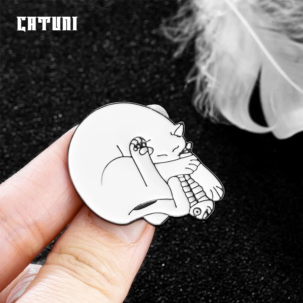 Catacomb the Skull Cat Kitty Enamel Pin