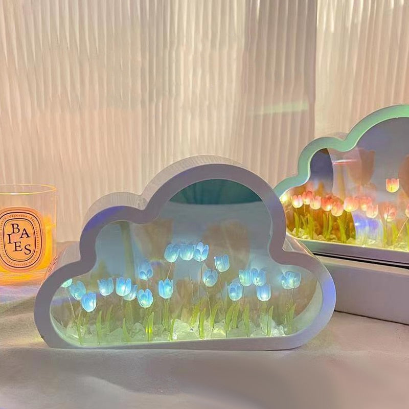 DIY Infinite Tulips Mirror: 2-in-1 Mirror & Night Light