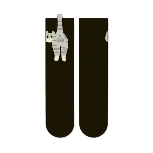 Funny Cat Socks with Fuzzy Balls