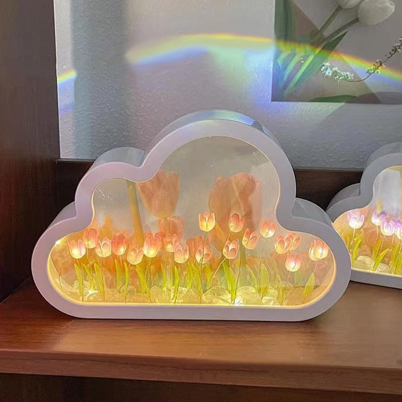 DIY Infinite Tulips Mirror: 2-in-1 Mirror & Night Light
