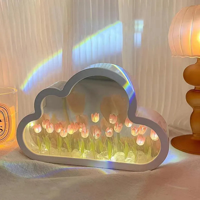 DIY Infinite Tulips Mirror: 2-in-1 Mirror & Night Light