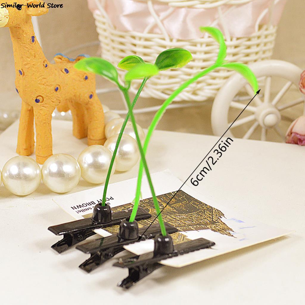 4/8/12Pcs Green Leaf Hair Clips