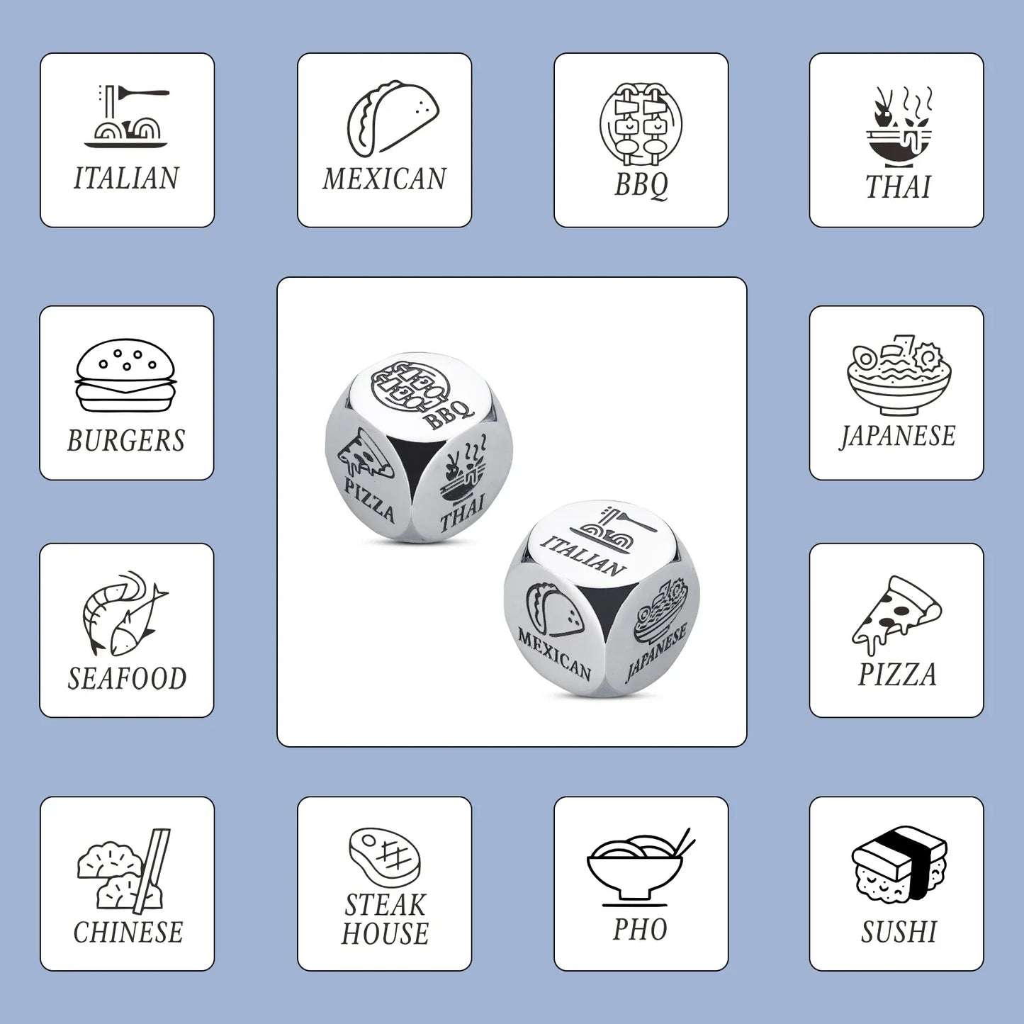 2PCS Food Decision Dice