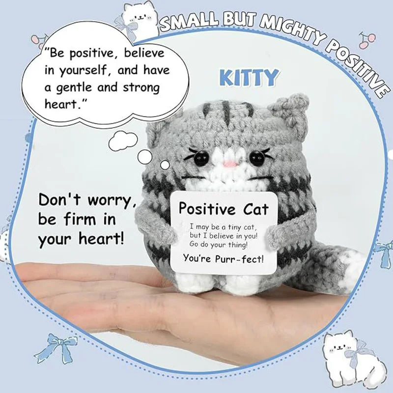 Handmade Crochet Positive Cat Doll