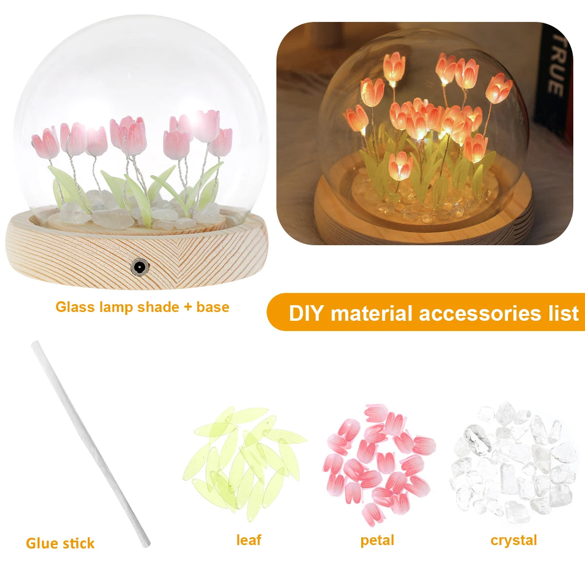 DIY 20Pcs Tulip Night Light