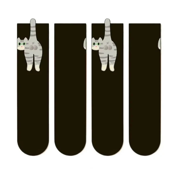 Funny Cat Socks with Fuzzy Balls