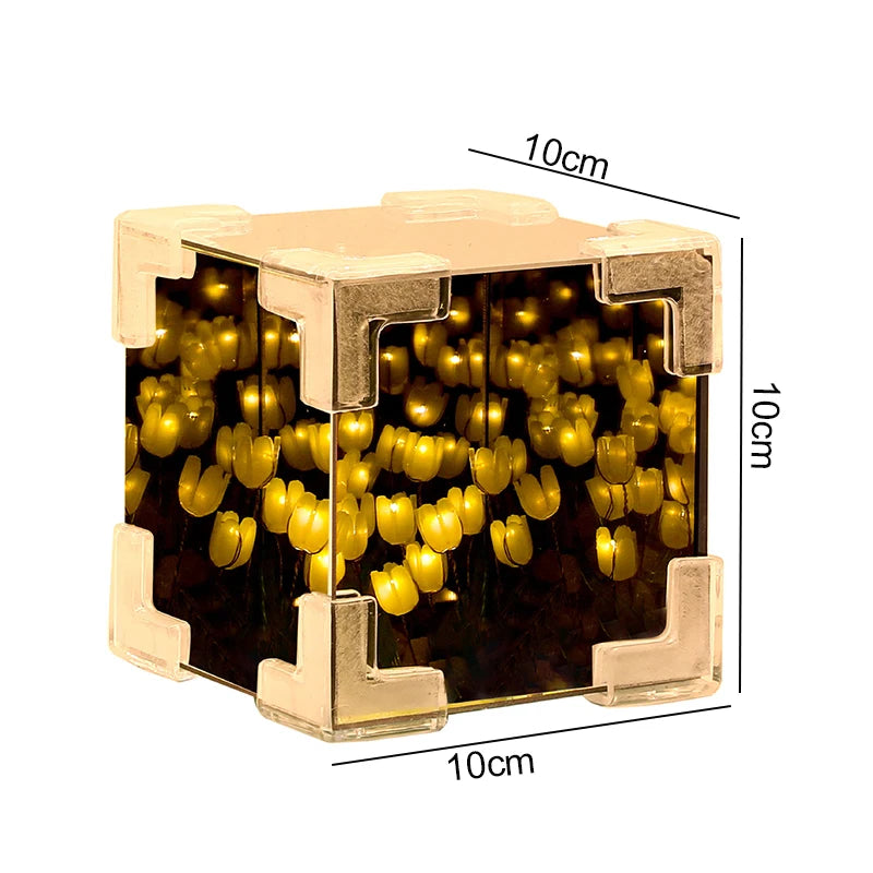 DIY Tulip Mirror Night Light Special Gift for Your Love