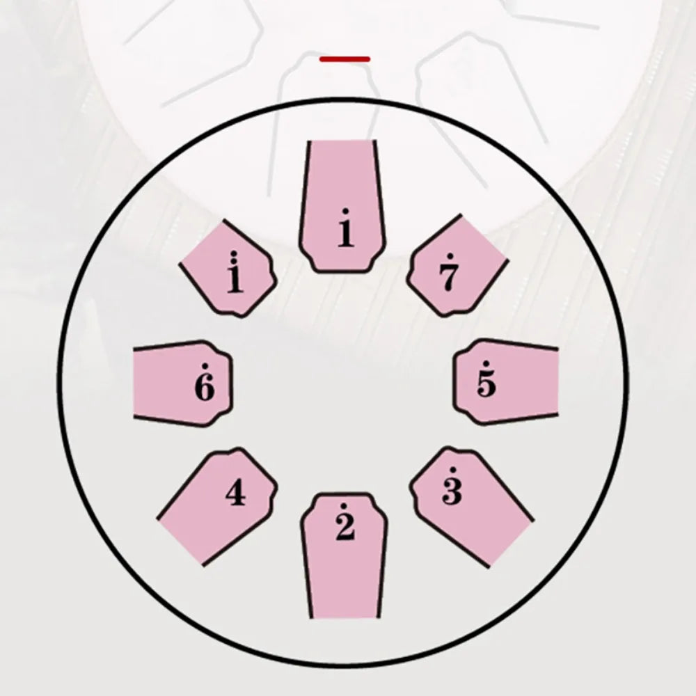 6 inch 8 Note Chakra Rain Drum - Waterproof Patent Design