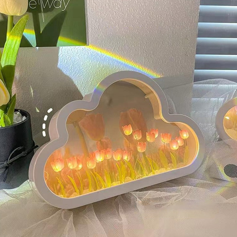 DIY Infinite Tulips Mirror: 2-in-1 Mirror & Night Light