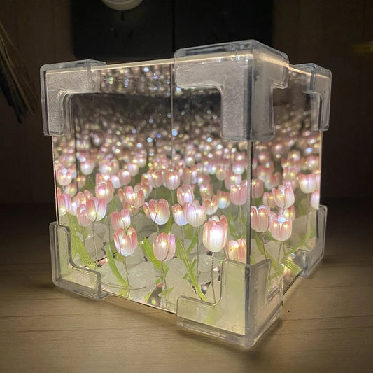 DIY Tulip Mirror Night Light Special Gift for Your Love