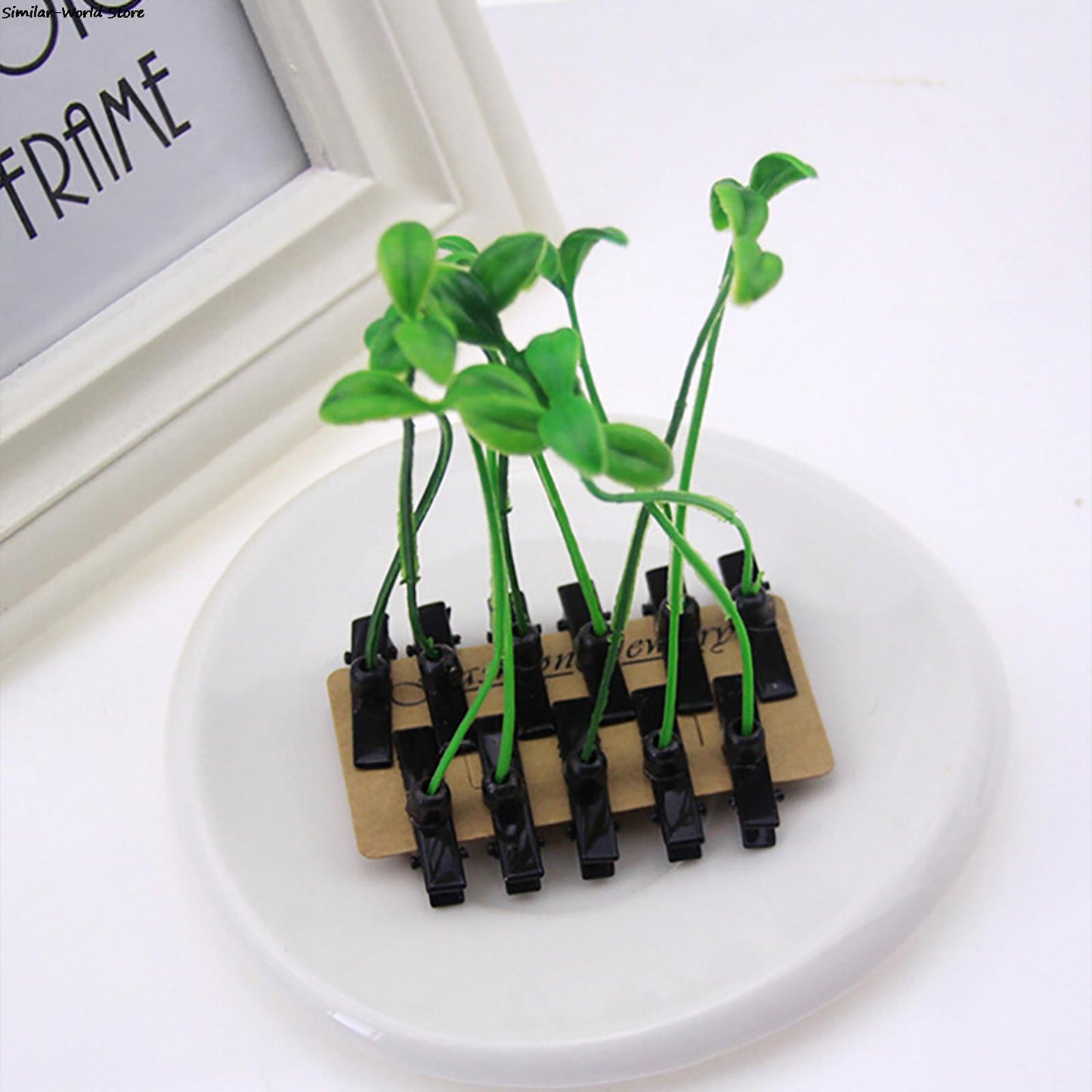 4/8/12Pcs Green Leaf Hair Clips