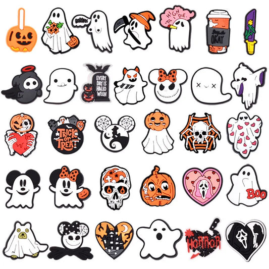 Spooky Cute Halloween Shoe Charms – Ghosts, Pumpkins & Skulls for Crocs